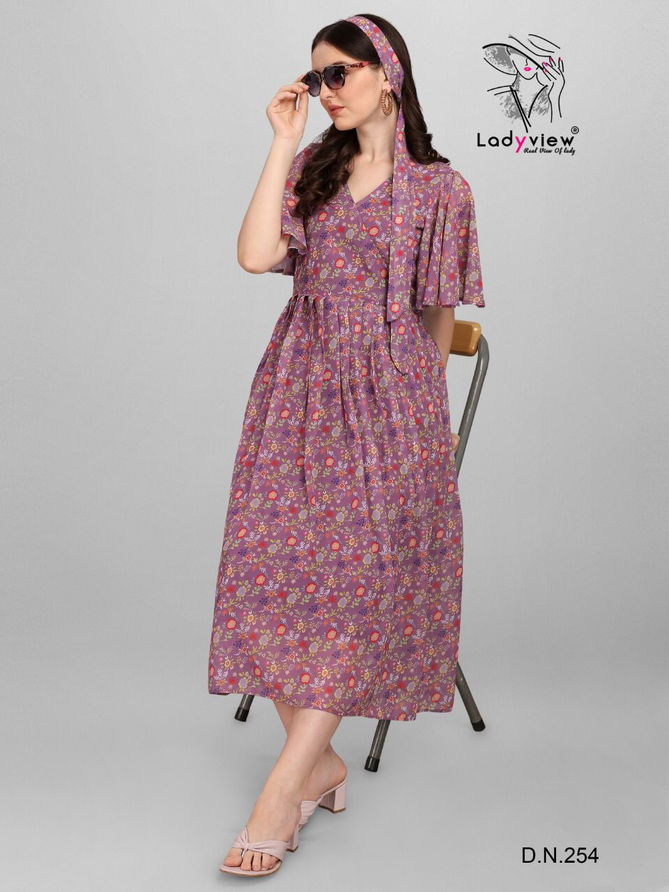 Ladyview Fusion Stylish Fancy Wear Wholesale Georgetta Printed Kurtis Catalog